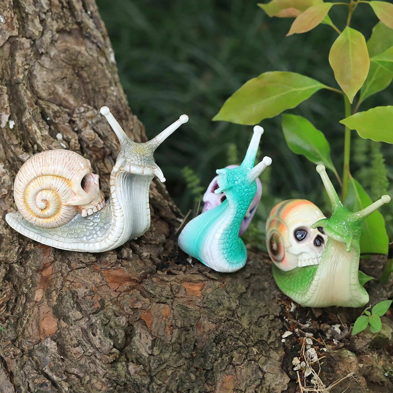 Διακοσμήσεις κήπου εξωτερικών χώρων Απόκριες μεταλλαγμένος σκελετός σαλιγκαριών στολίδια από ρητίνη