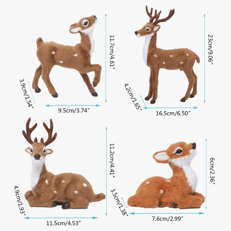 Simulācija Ziemassvētku ziemeļbrieža figūriņa Ziemassvētku aļņa brieža lelles Jaungada mājas dekorēšanai