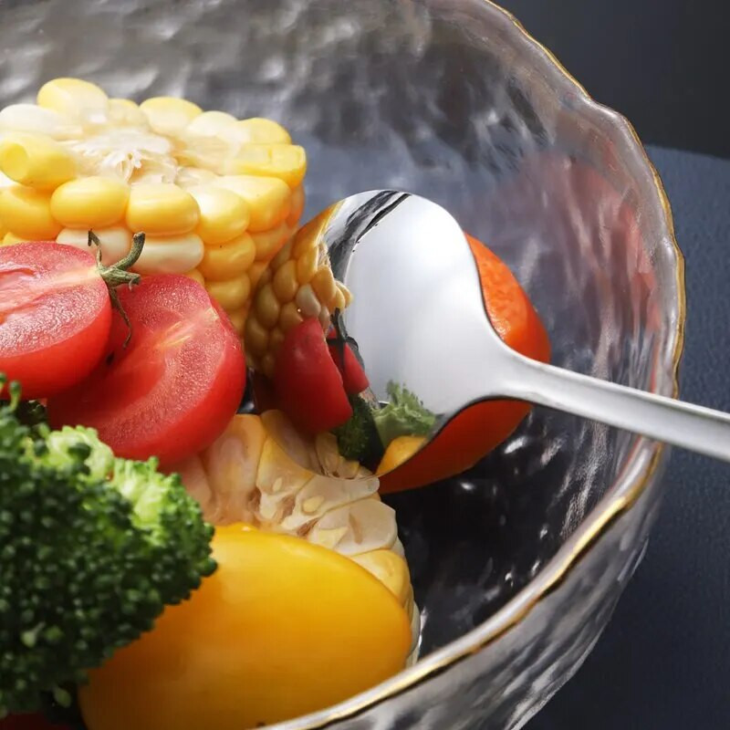 12 gab., Nerūsējošā tērauda kafijas tējkarotes vakariņu karotes komplekts saldējums sundie augļu karotes trauki instrumenti galda piederumu komplekts