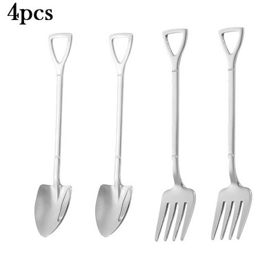 1/4/8/Pcs Κουτάλια φτυαριού από ανοξείδωτο ατσάλι Κουταλάκια δημιουργικού καφέ για επιδόρπιο παγωτού Σετ μαχαιροπήρουνων επιτραπέζιων σκευών
