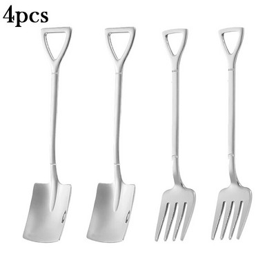 1/4/8/Pcs Κουτάλια φτυαριού από ανοξείδωτο ατσάλι Κουταλάκια δημιουργικού καφέ για επιδόρπιο παγωτού Σετ μαχαιροπήρουνων επιτραπέζιων σκευών