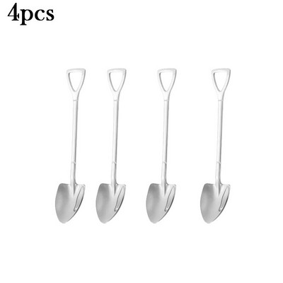 1/4/8/Pcs Κουτάλια φτυαριού από ανοξείδωτο ατσάλι Κουταλάκια δημιουργικού καφέ για επιδόρπιο παγωτού Σετ μαχαιροπήρουνων επιτραπέζιων σκευών