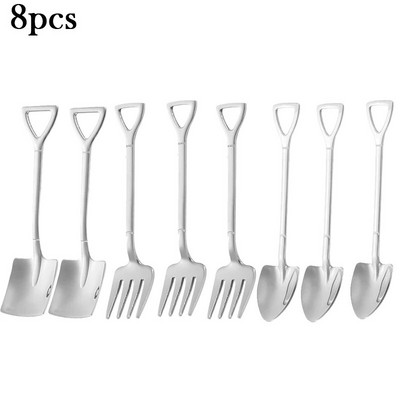 1/4/8/Pcs Κουτάλια φτυαριού από ανοξείδωτο ατσάλι Κουταλάκια δημιουργικού καφέ για επιδόρπιο παγωτού Σετ μαχαιροπήρουνων επιτραπέζιων σκευών