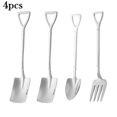 1/4/8/Pcs Κουτάλια φτυαριού από ανοξείδωτο ατσάλι Κουταλάκια δημιουργικού καφέ για επιδόρπιο παγωτού Σετ μαχαιροπήρουνων επιτραπέζιων σκευών