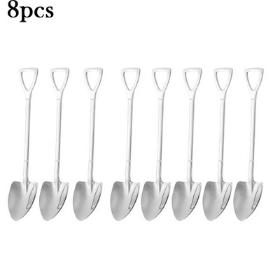 1/4/8/Pcs Κουτάλια φτυαριού από ανοξείδωτο ατσάλι Κουταλάκια δημιουργικού καφέ για επιδόρπιο παγωτού Σετ μαχαιροπήρουνων επιτραπέζιων σκευών
