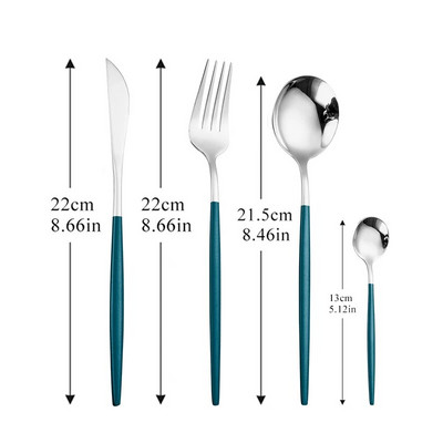 4 db rozsdamentes acél arany evőeszköz készlet fekete luxus étkészlet s étkészlet konyhai villa kanalak kések