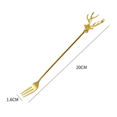 Oțel inoxidabil Milu Cerb Cafea Tort Linguriță Furculiță Desert Linguriță Amestecare Linguriță Înghețată Lingură Fructe Furculiță Rechizite de bucătărie