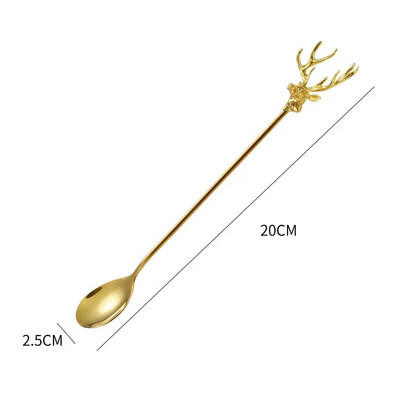 Oțel inoxidabil Milu Cerb Cafea Tort Linguriță Furculiță Desert Linguriță Amestecare Linguriță Înghețată Lingură Fructe Furculiță Rechizite de bucătărie