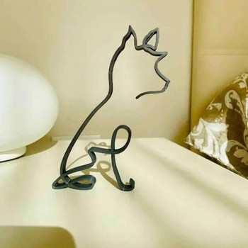 MIni Безплатна доставка Артикули Метална статуя Абстрактна скулптура на куче Колекция от животни Декорация Подаръци Модерни аксесоари за домашен офис