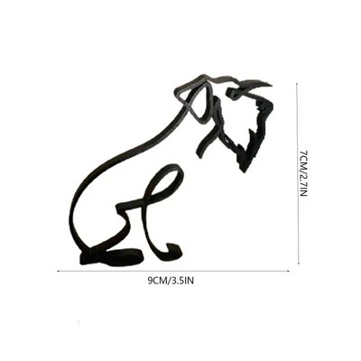 Mini nemokamas prekių pristatymas Metalinė statula Abstrakti šuns skulptūra Gyvūnų kolekcija Dekoracijos Dovanos Šiuolaikiniai namų biuro priedai