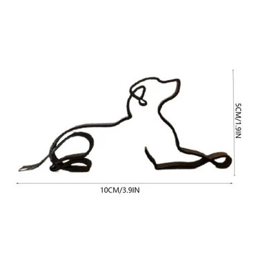 Mini nemokamas prekių pristatymas Metalinė statula Abstrakti šuns skulptūra Gyvūnų kolekcija Dekoracijos Dovanos Šiuolaikiniai namų biuro priedai