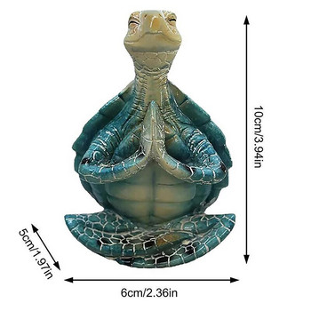 Фигурка на морска костенурка Медитираща статуя на костенурка Дзен Йога Миниатюрна скулптура на костенурка Морска костенурка Смола Орнамент Декорация на домашна градина