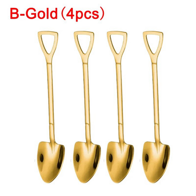 4/1 gab. Nerūsējošā tērauda kafijas karotes lāpstiņas formas deserts saldējuma karote augļu karote maisīšanas karote mājas virtuves restorānam