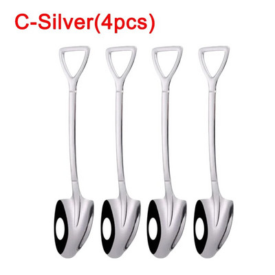 4/1 gab. Nerūsējošā tērauda kafijas karotes lāpstiņas formas deserts saldējuma karote augļu karote maisīšanas karote mājas virtuves restorānam