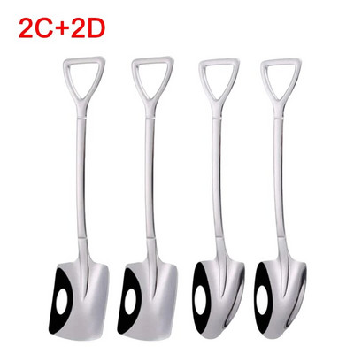 4/1 gab. Nerūsējošā tērauda kafijas karotes lāpstiņas formas deserts saldējuma karote augļu karote maisīšanas karote mājas virtuves restorānam