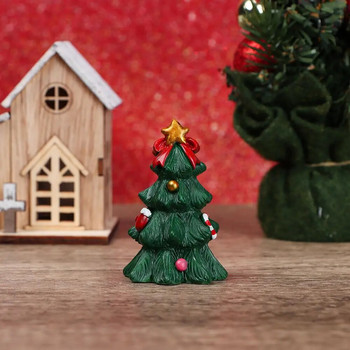 Micro Landscape Moss Terrarium Fairy Garden Decor Christmas Miniatures Figurines Xmas Tree Santa Claus Snowmen Bear