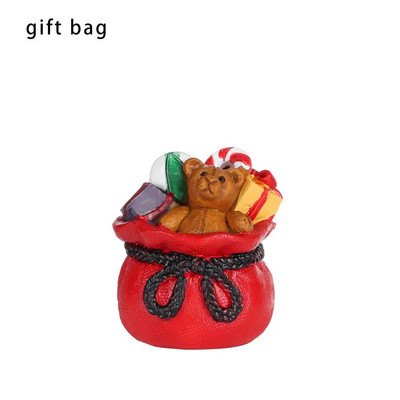 Mikro ainava sūnas terārijs pasaku dārza dekors Ziemassvētku miniatūras figūriņas Ziemassvētku eglīte Ziemassvētku vecītis sniegavīri Lācis