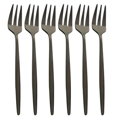 Nerūsējošā tērauda tējas dakšiņu komplekts 6 daļiņu augļu kūkas uzkodu deserta dakšiņas varavīksnes mazie salātu galda piederumi virtuves piederumi