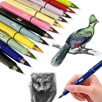 10/13 τεμ. Νέας τεχνολογίας 12 χρώματα Eternal Pencils Χωρίς Μελάνι Kawaii Unlimited Pencil School Kids Art Έγχρωμο σκίτσο Ζωγραφική Χαρτικά