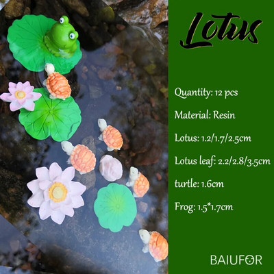 Žuvų miniatiūrų rinkinys Akvariumas Žuvų rezervuaro dekoravimas Pasakų sodas/ mikro samanos peizažas pasidaryk pats Terariumas Varlė Lotoso Lapas Goldfis