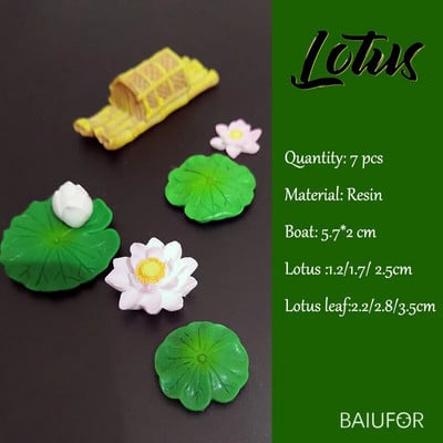 Žuvų miniatiūrų rinkinys Akvariumas Žuvų rezervuaro dekoravimas Pasakų sodas/ mikro samanos peizažas pasidaryk pats Terariumas Varlė Lotoso Lapas Goldfis