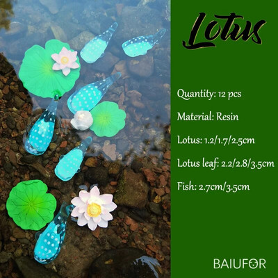 Žuvų miniatiūrų rinkinys Akvariumas Žuvų rezervuaro dekoravimas Pasakų sodas/ mikro samanos peizažas pasidaryk pats Terariumas Varlė Lotoso Lapas Goldfis