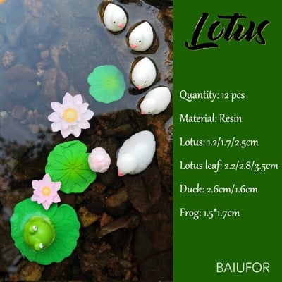 Žuvų miniatiūrų rinkinys Akvariumas Žuvų rezervuaro dekoravimas Pasakų sodas/ mikro samanos peizažas pasidaryk pats Terariumas Varlė Lotoso Lapas Goldfis