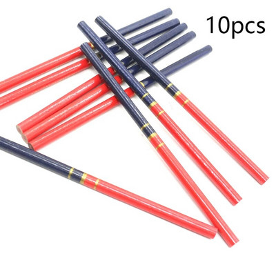 10 τμχ Simple HB Woodworking διπλής στρογγυλής μπάρα μολυβιού κόκκινο και μπλε μολύβι σήμανσης Στρογγυλό μηχανικό Ξύλινο στυλό στυλό Carpenter`s