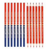 10 tk 2 in 1 Kahepealised puidust pliiatsid sinised ja punased HB paksu südamiku märgistamiseks mõeldud joonistustööriistad kunstiteoste maalimiseks kooli kirjatarbeks