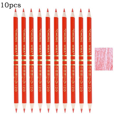 10 tk 2 in 1 Kahepealised puidust pliiatsid sinised ja punased HB paksu südamiku märgistamiseks mõeldud joonistustööriistad kunstiteoste maalimiseks kooli kirjatarbeks