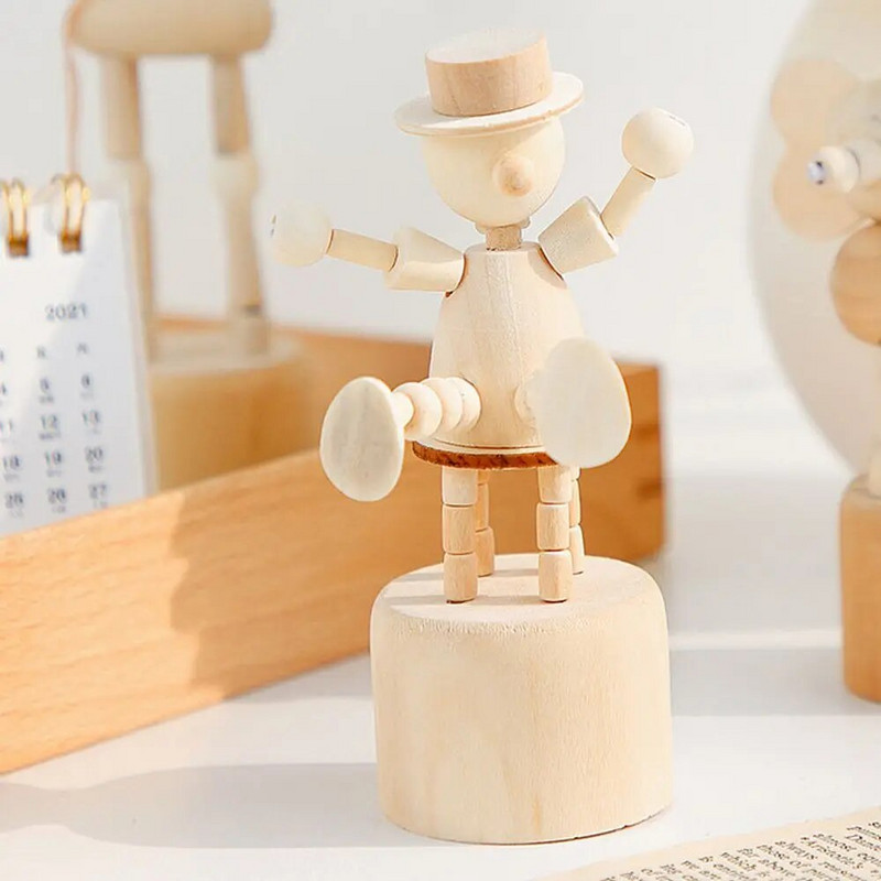 1Gb Koka dzīvnieku rotājumi Mini darbvirsma kustīga lelle fingurine Mājas dekorēšana Amatniecība Rotaļlietas Dāvanas Mājas Grāmatu Plaukts Jautri dekori