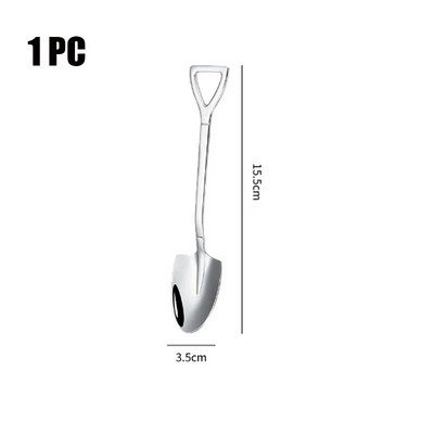 Ziemassvētku nerūsējošā tērauda deserta karotes un dakšiņu komplekts Radošs multfilmas lelles kafijas karotes dāvanu karotes augļu dakšiņa