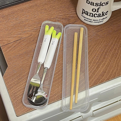 Crtani luk Žlica Vilica Štapići Setovi Pribor za jelo Prijenosno posuđe za ručak Putno posuđe za jelo od nehrđajućeg čelika Kuhinjski pribor