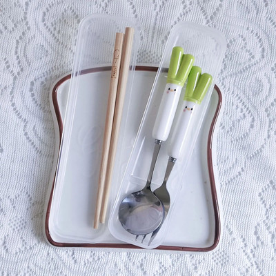 Crtani luk Žlica Vilica Štapići Setovi Pribor za jelo Prijenosno posuđe za ručak Putno posuđe za jelo od nehrđajućeg čelika Kuhinjski pribor