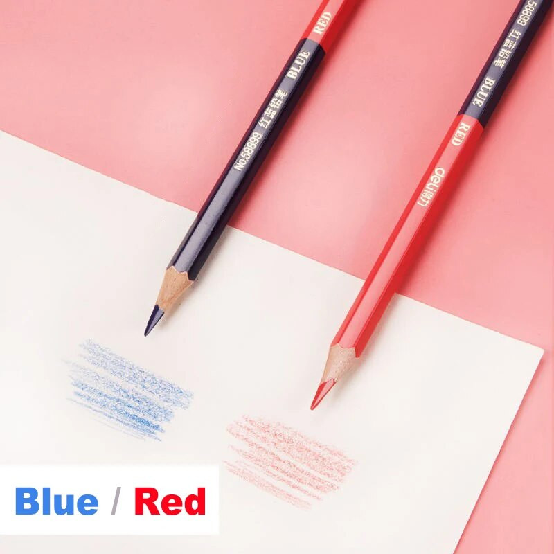 Deli Red Blue Pencil HB Dual Color Pencil for Kid's Adult Design Σχέδιο Industrial Engineering Marking Ξύλινο μολύβι χαρτικά