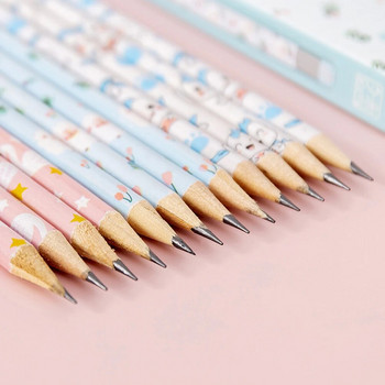 10 τεμ/Παρτίδα Μαθητικό Ξύλινο Μολύβι με Γόμα HB Cute Kawaii Cartoon Pencil School Office Χαρτικά Μολύβια Υγείας Standard