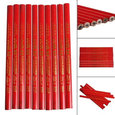 10 vnt dailidės pieštukas storio šerdies juodas rašiklis specialus žymėjimo rašiklis „pasidaryk pats“ su masteliu dailidės įrankio rašiklis raštinės reikmenų žymėjimo rašiklis