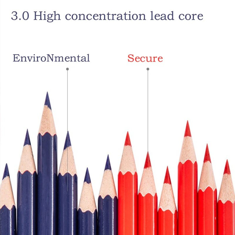 4gab. Zili sarkans koka zīmulis ar dubultiem galiem 3,0 mm mīksts svins būvstrādnieka marķēšanas pildspalva Krāsu krāsošana biroja kancelejas piederumi