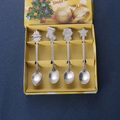 4 τμχ/σετ Παγωτό που πίνει χιονάνθρωπος από ανοξείδωτο ατσάλι Κουζίνα και τραπεζαρία Χριστουγεννιάτικα κουτάλια καφέ Παιδικά κουτάλια Επιτραπέζια σκεύη Μπαλάκια τσαγιού