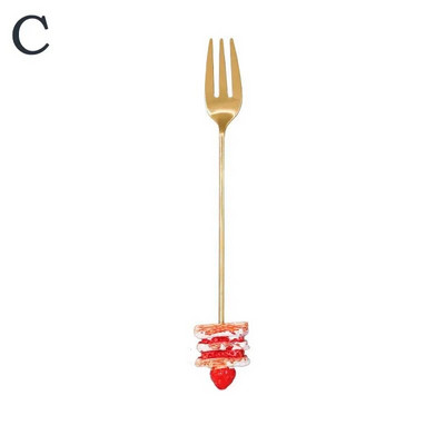 Χαριτωμένο κέικ από ανοξείδωτο ατσάλι χρυσό ασημένιο επιδόρπιο κουτάλι πιρούνι καφέ παγωτό καραμέλα μαχαιροπήρουνα κουζίνας Βρεφικά παιδικά σερβίτσια