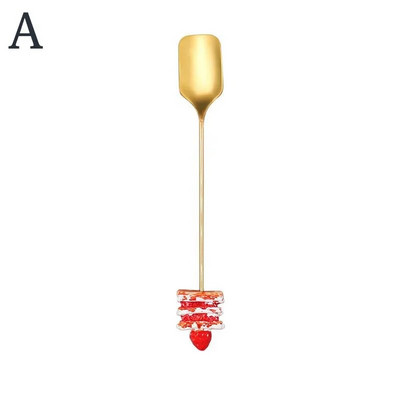 Χαριτωμένο κέικ από ανοξείδωτο ατσάλι χρυσό ασημένιο επιδόρπιο κουτάλι πιρούνι καφέ παγωτό καραμέλα μαχαιροπήρουνα κουζίνας Βρεφικά παιδικά σερβίτσια