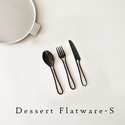 304 Nerūsējošā tērauda galda piederumu komplekts Melns galda piederumi Rietumu deserta dakšiņas karotes steiku naži kūkas karotes nazis dakšiņas karotes