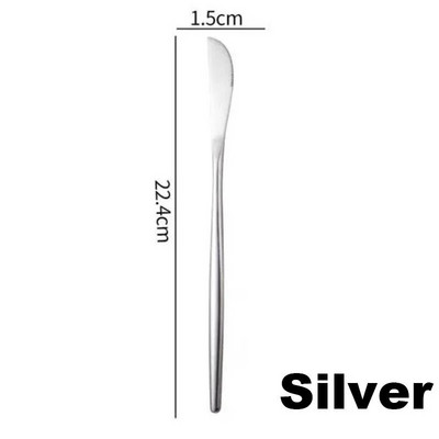 Spogulis Zelta sudraba Nerūsējošā tērauda trauki Galda piederumi Vakariņas Trauki Bērnu Dakšiņa Nazis Zupa Deserts Ledus Karote Dakša U26