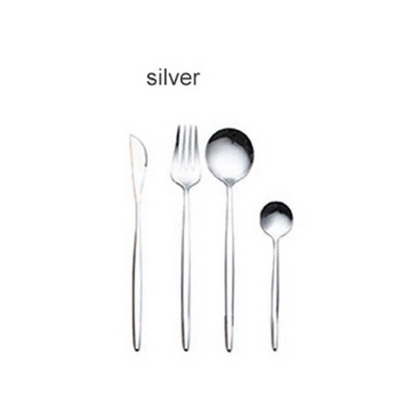 Spogulis Zelta sudraba Nerūsējošā tērauda trauki Galda piederumi Vakariņas Trauki Bērnu Dakšiņa Nazis Zupa Deserts Ledus Karote Dakša U26