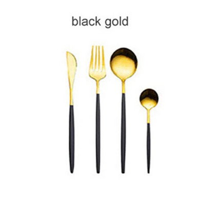 Spogulis Zelta sudraba Nerūsējošā tērauda trauki Galda piederumi Vakariņas Trauki Bērnu Dakšiņa Nazis Zupa Deserts Ledus Karote Dakša U26