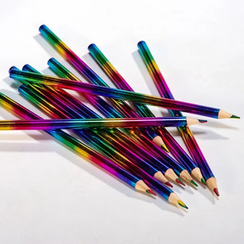 12 бр. Rainbow Pencils Пастели за рисуване Kawaii Детски комплект цветни моливи Рисуване Графити Пастели Училищни канцеларски материали