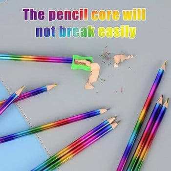 12 τμχ Rainbow Pencils Drawing Crayon Kawaii Παιδικό σετ μολυβιών χρωματιστό Ζωγραφική Graffiti Crayons Σχολική γραφική ύλη