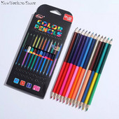 12 vnt. / rinkinys Dviejų spalvų galvutė Aliejiniai spalvoti pieštukai Piešimas Eskizas Menas Dažai Medinis pieštukas Komiksas Graffiti įrankis Trikampis 24 spalvų juosta