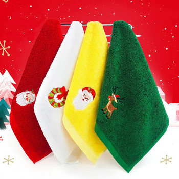 4 τμχ/ παρτίδα Σετ πετσέτες μπάνιου 100% βαμβάκι απορροφητικό μικροϊνών Χριστουγεννιάτικο δέντρο Santa Κέντημα Πετσέτες προσώπου Πετσέτες μπάνιου Χριστουγεννιάτικα δώρα