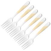 6 vnt. sidabrinių šakučių rinkinys arbatos pyrago užkandžių šakutės stalo reikmenys auksiniai nerūdijančio plieno stalo reikmenys desertinių vaisių šakučių stalo reikmenų rinkinys